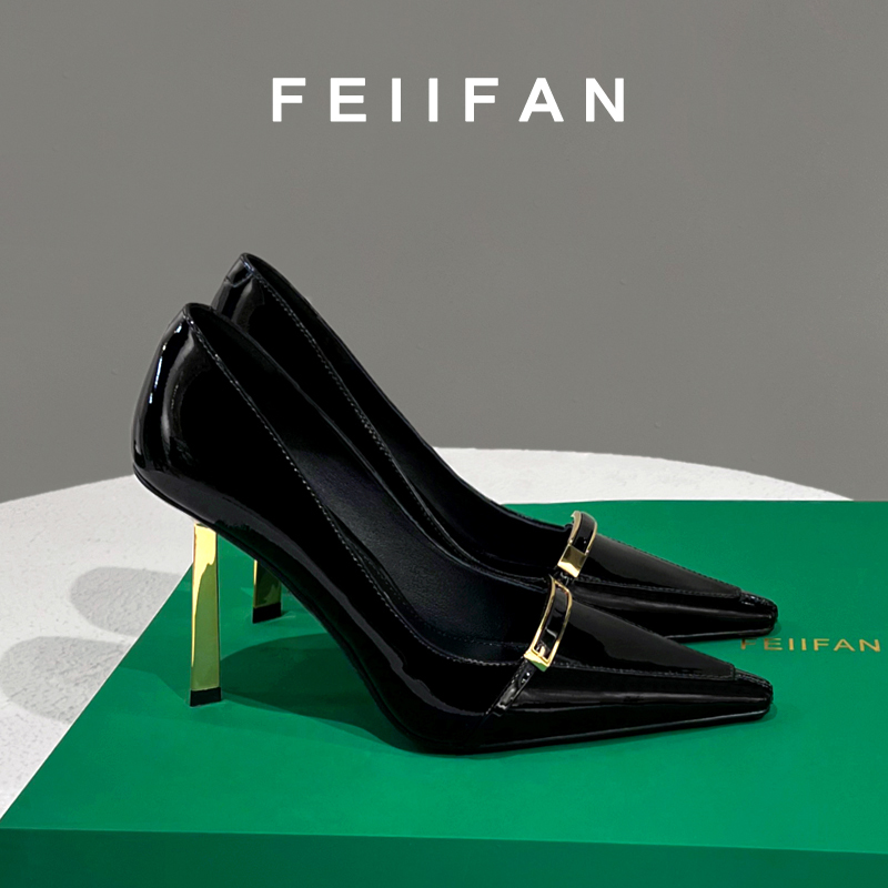 【现货】黑色高跟鞋2025春秋新款不累脚细跟气质百搭尖头单鞋女7727