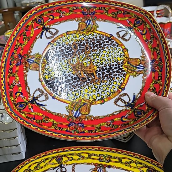 瓷片珐琅彩金标10寸1个大盘666666