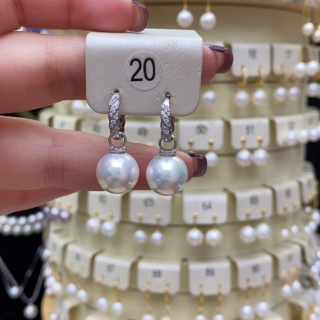 淡水珍珠耳饰银S925镶嵌