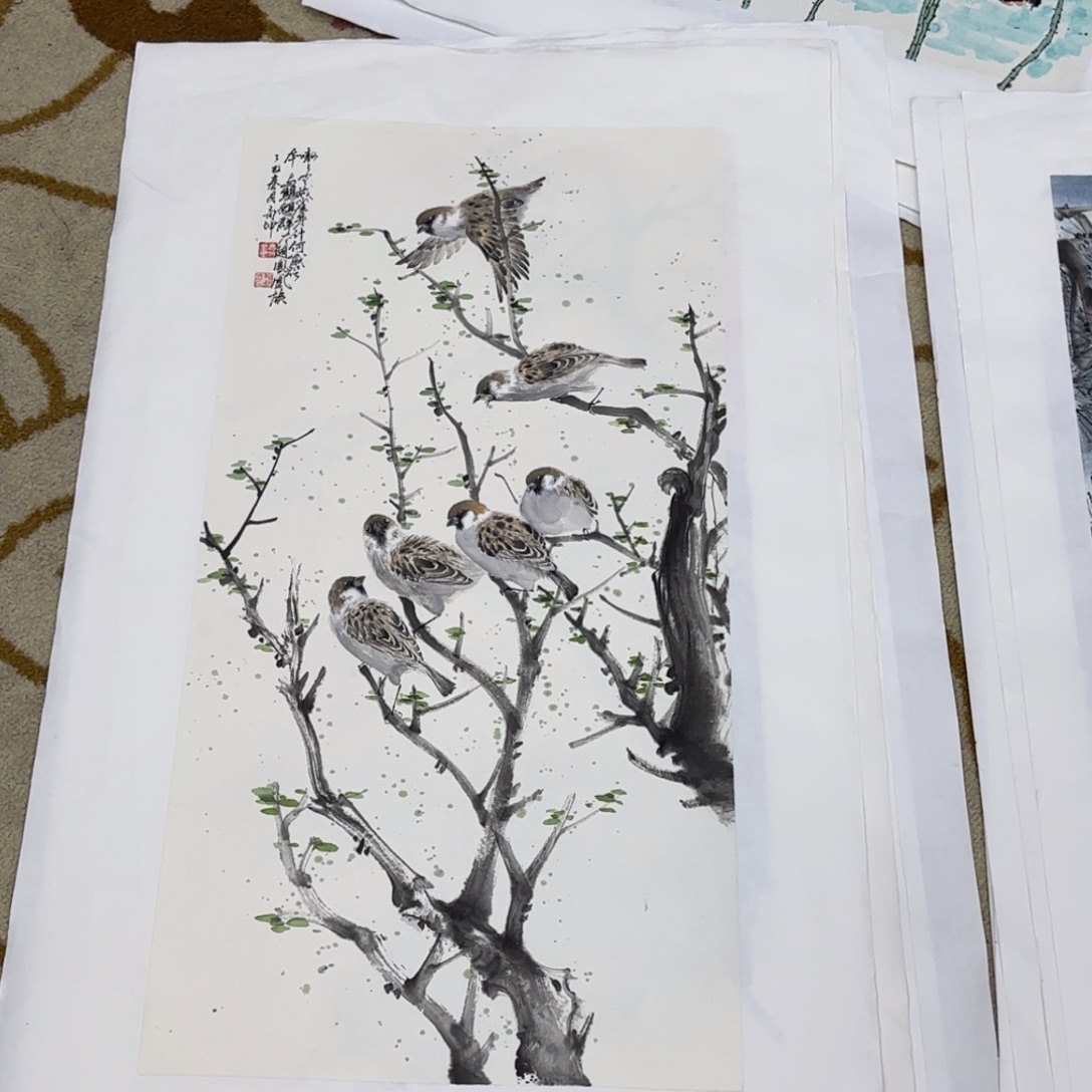 润***画国画高坤四尺四开花鸟艺