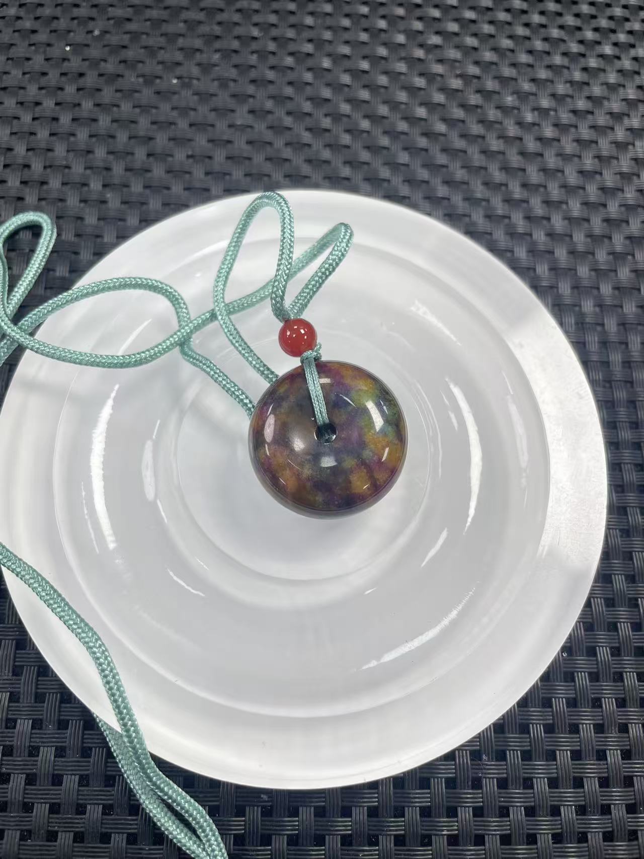 A190紫彩舒平安扣吊坠女款主播推荐奇石