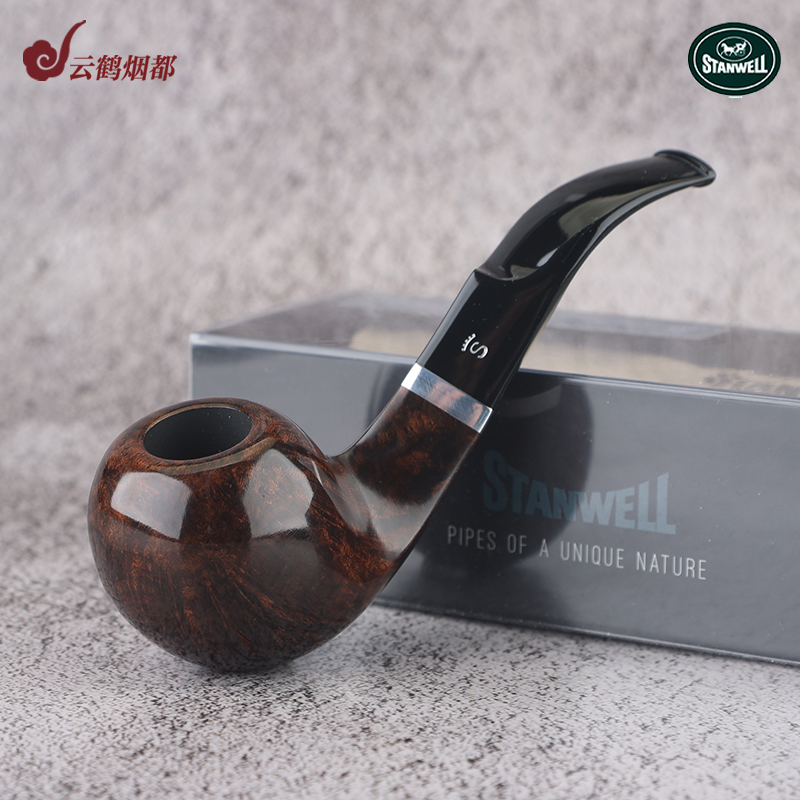 云鹤丹麦进口Stanwell史丹威石楠木烟斗深棕光面球形15-9