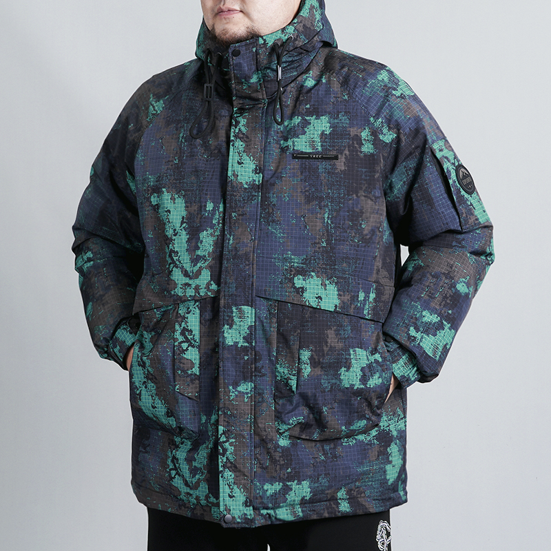 LIUGEJIA/六个加冬季加肥加大中长男士迷彩棉衣棉袄外套YDJJ-2562