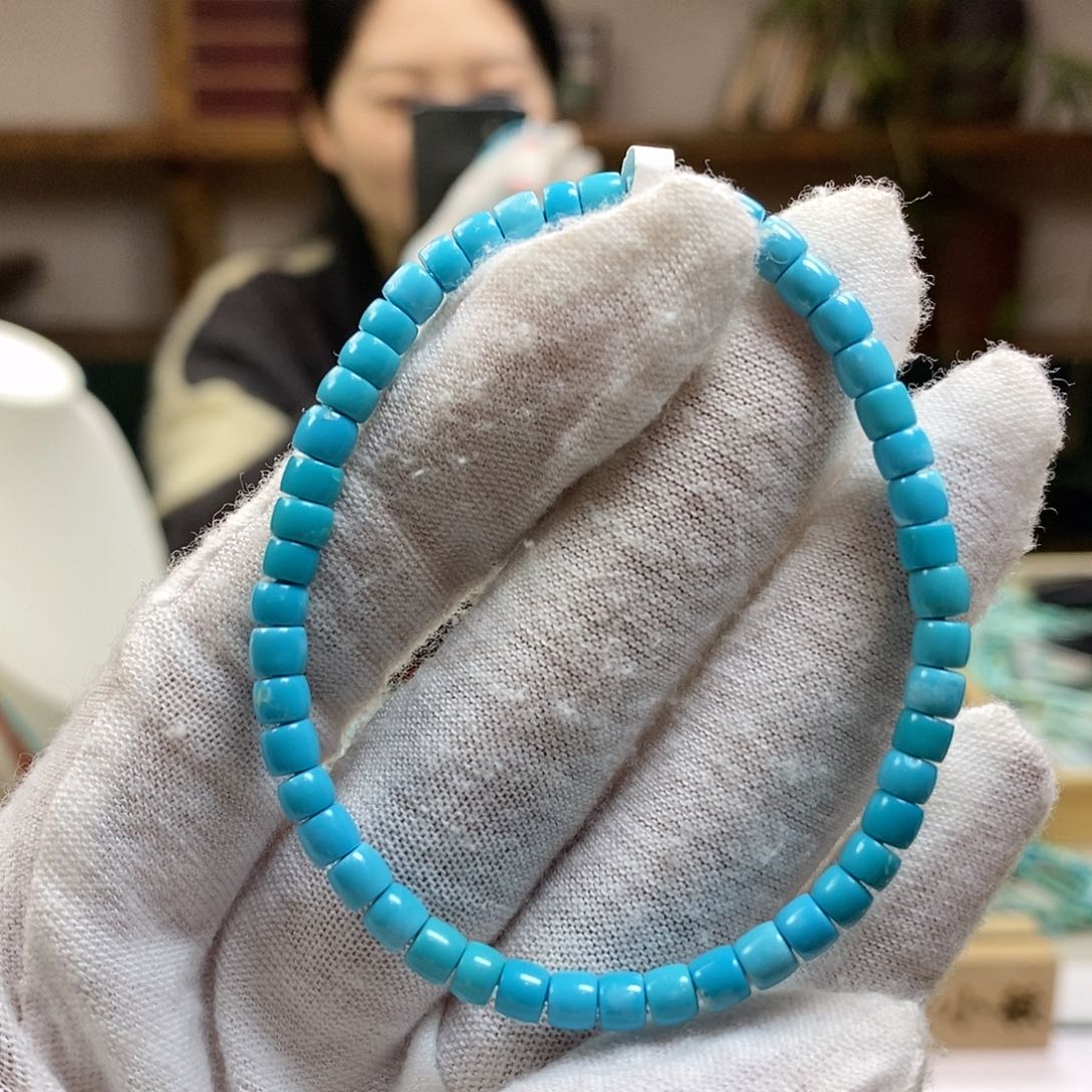绿松石A5玉化蓝卡4未镶嵌