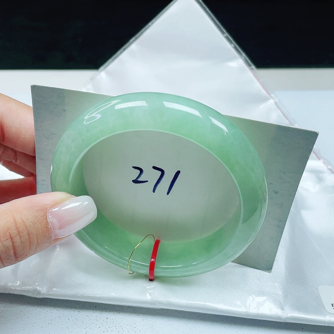 翡翠未镶嵌手镯 正圈54+