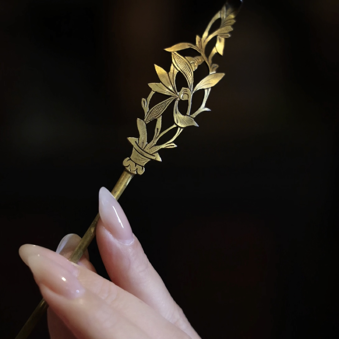 宝藏好物老物件京工兰花耳挖簪