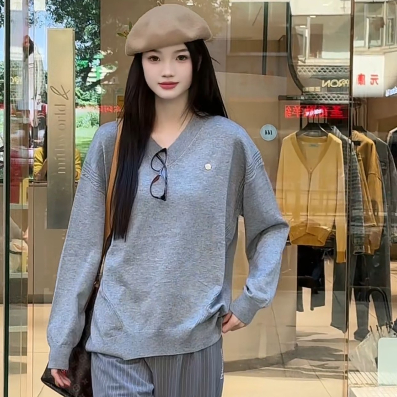 早秋新款百搭运动风时尚休闲舒适圆领休闲卫衣套装