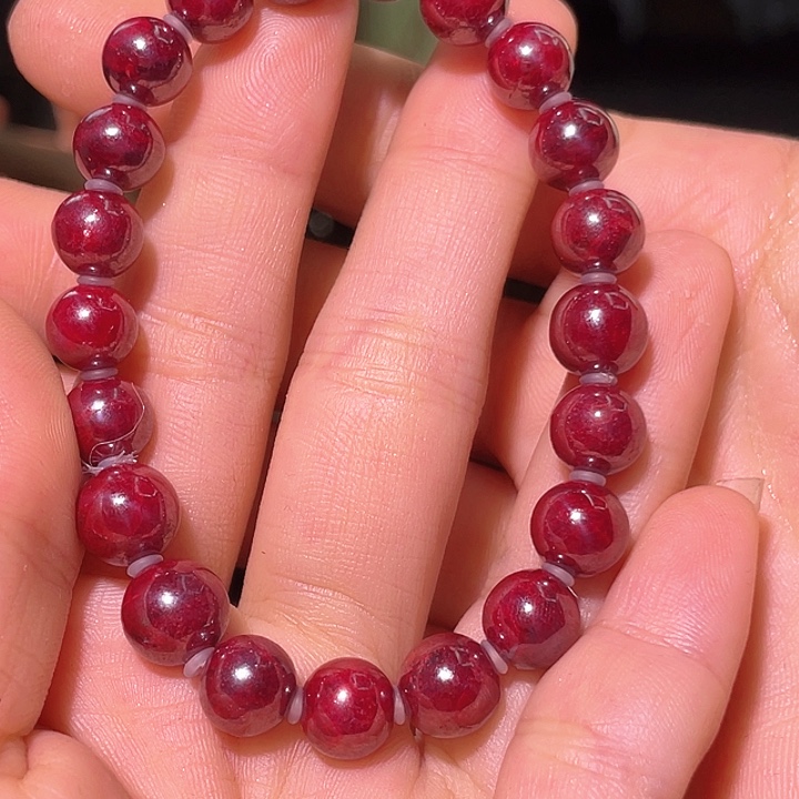 天然辰砂万**装朱砂原矿圆珠