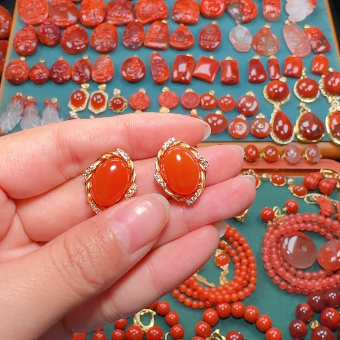 南红玛瑙南红银S925镶嵌