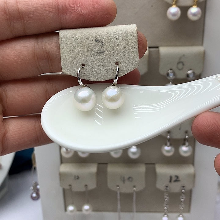 银S925镶嵌耳饰淡水珍珠