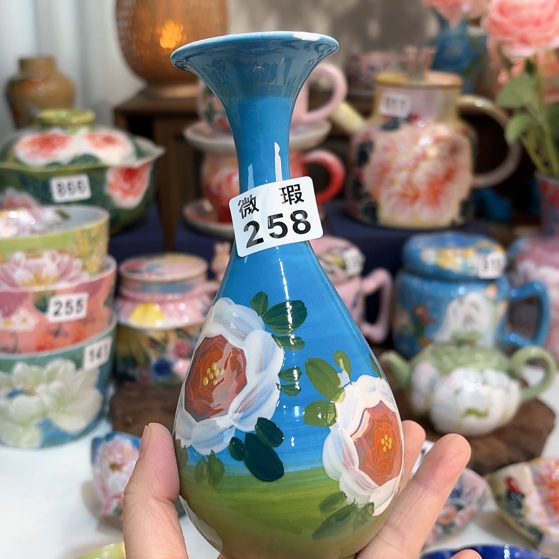 景德镇手绘高温釉下彩陶瓷茶具