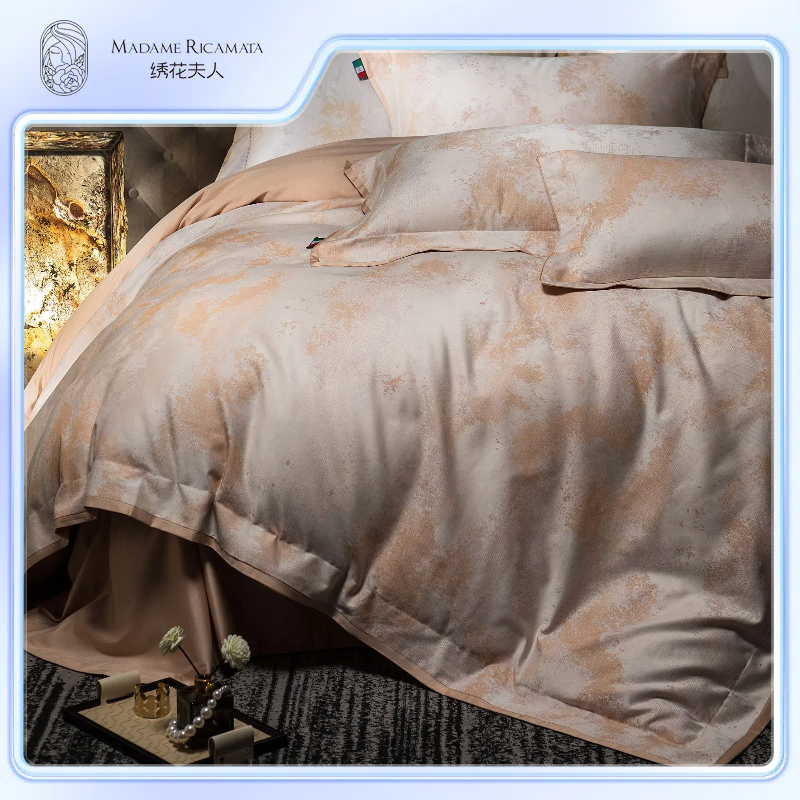 助眠好物/绣花夫人/爱在西西里/意式轻奢风/埃及棉色织提花四件套