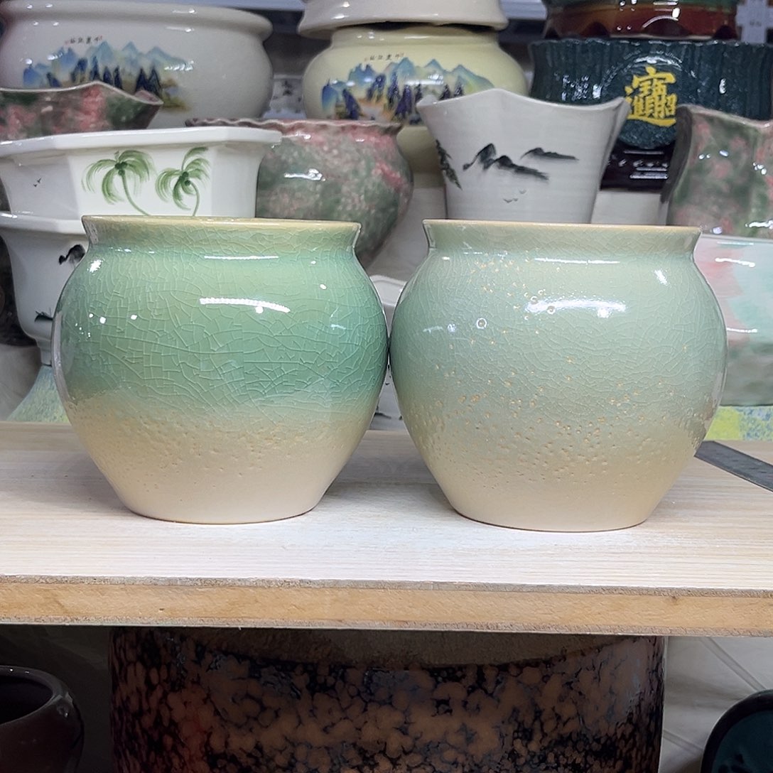 陶瓷绿植多肉微瑕花盆外口径：11*12打孔