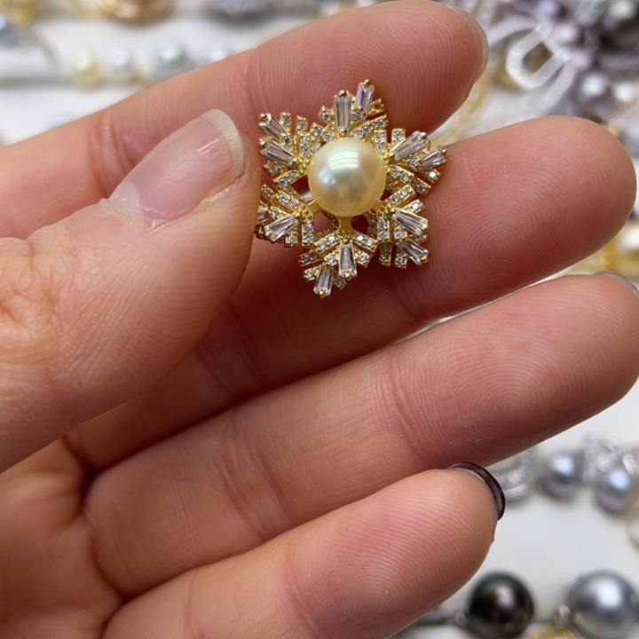 海水珍珠吊坠(不含链)银S925镶嵌