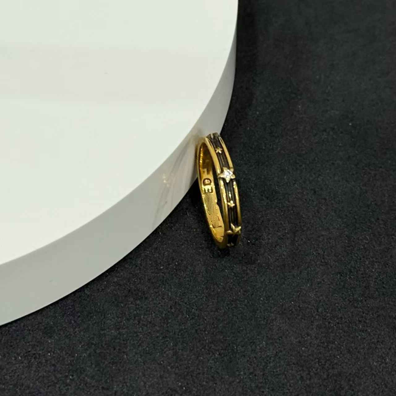 【足金999星星戒指】黑金戒指#精品黑金工艺气质轻奢时尚小众简约