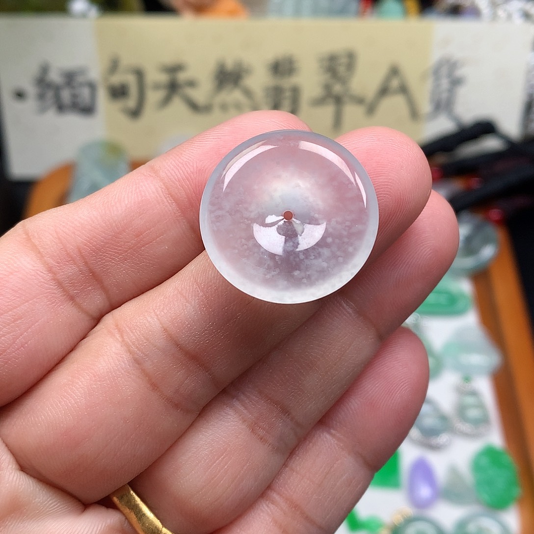 翡翠裸石缅甸天然A货翡翠冰种平安扣