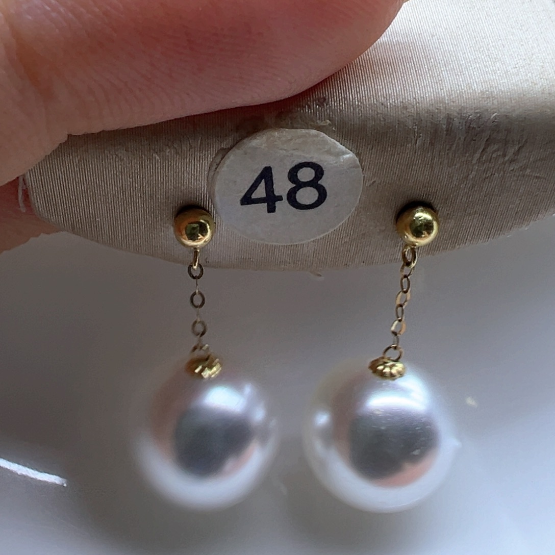 18K金镶嵌淡水珍珠耳饰