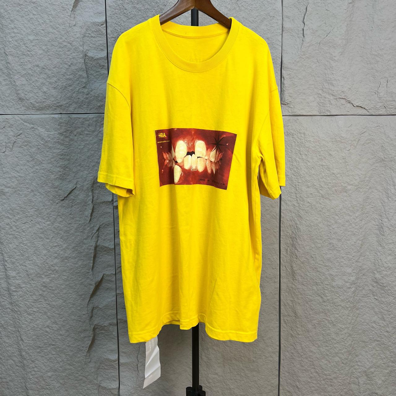 99新  Hood By Air hba  老兵系列黄色牙齿短袖 L码 ys000381