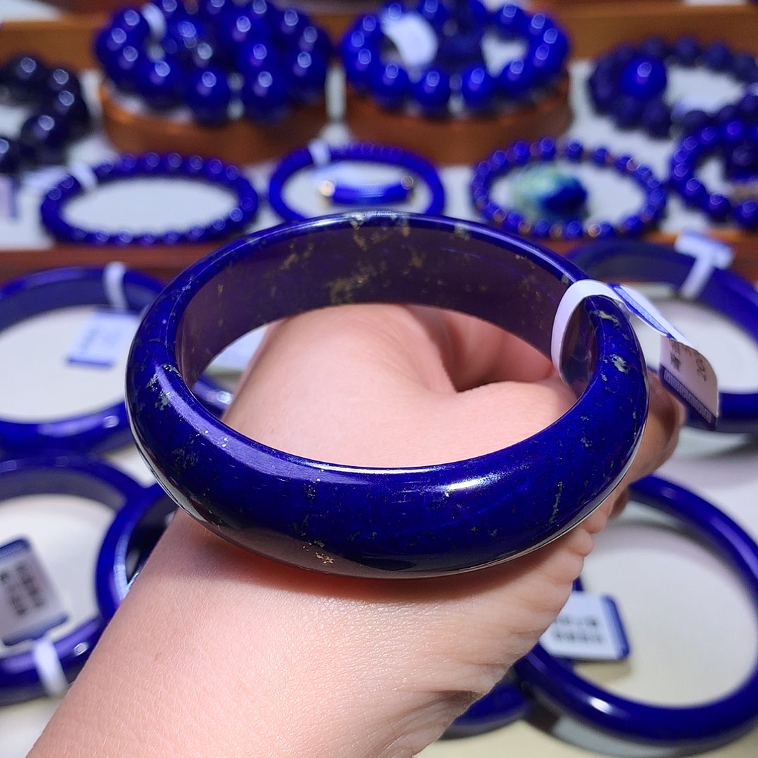 青金石未镶嵌手镯52.5圈紫药水轮胎镯