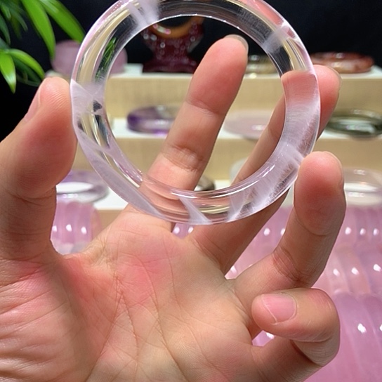 草***9水晶手镯未镶嵌55圈口