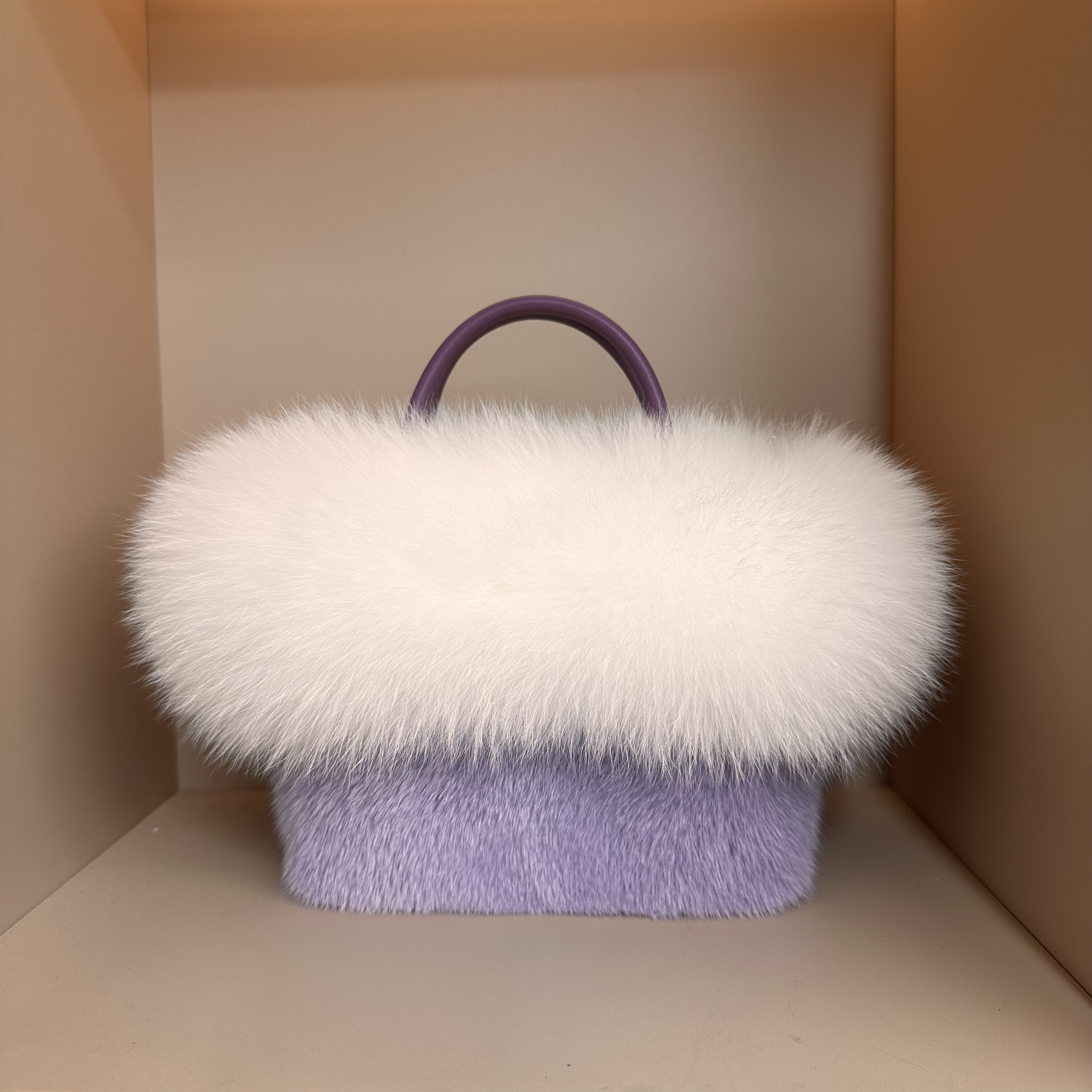 真毛女士可爱卡通毛绒包气质简约可手提可斜跨轻奢女包