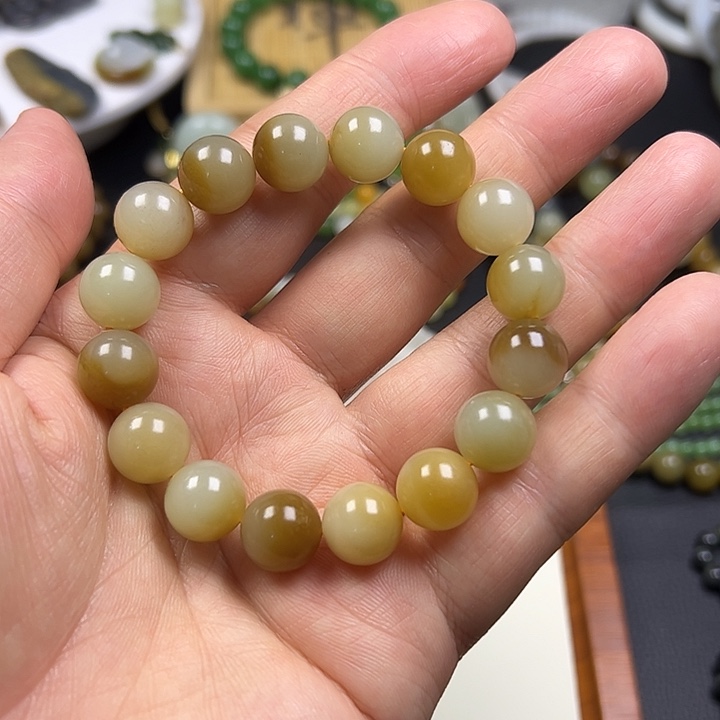 和田玉银S925镶嵌手链