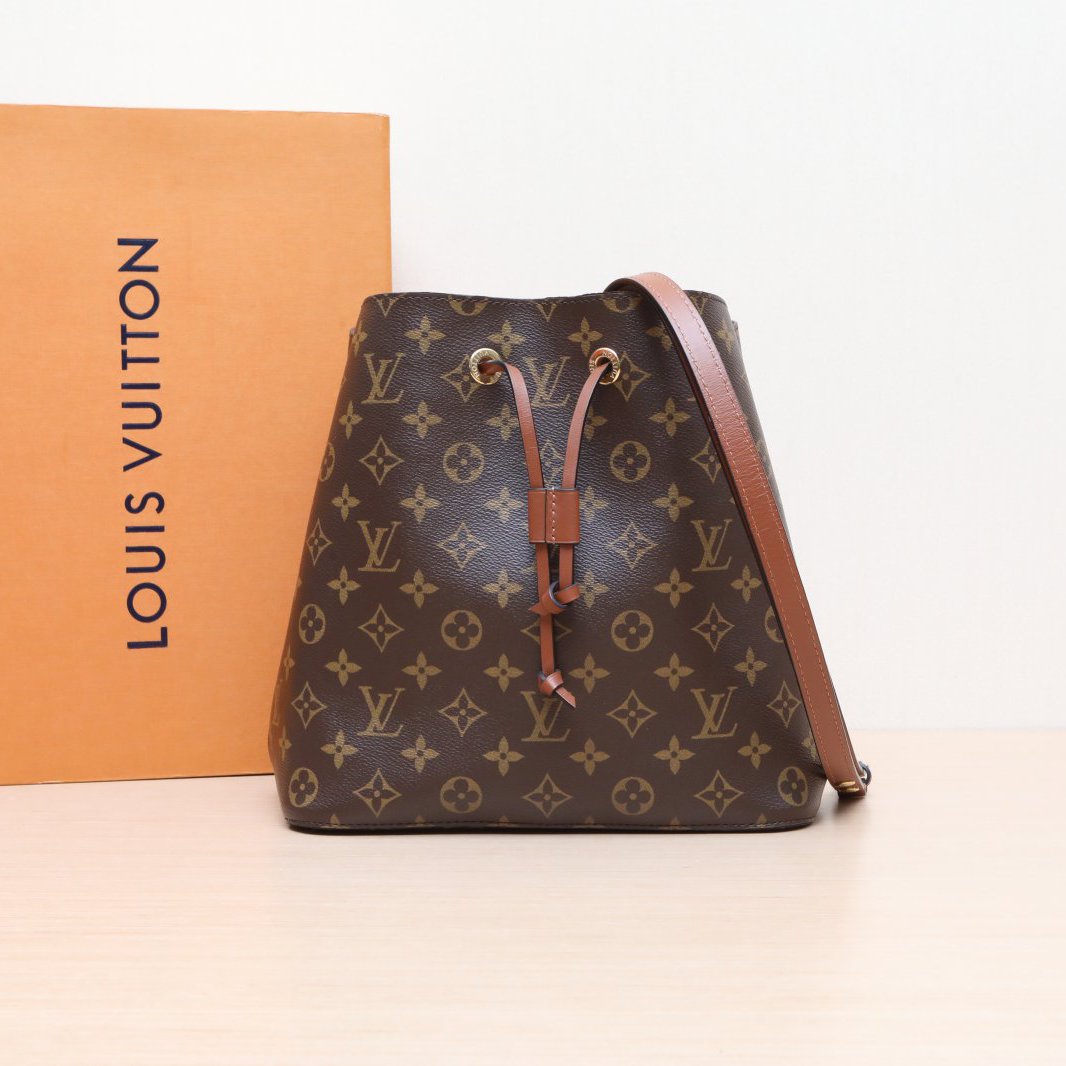 95新 LouisVuitton/路易威登 小花双双水桶包中号 棕色内里 芯片 