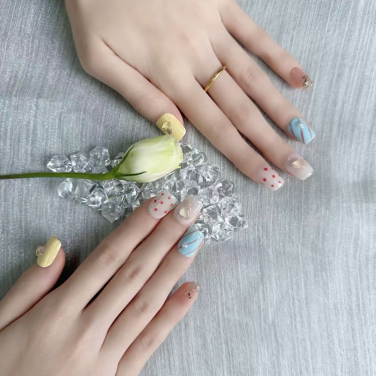 【全疆包邮057】高级纯欲纯手工穿戴甲ins风穿戴式可爱时尚美甲气质