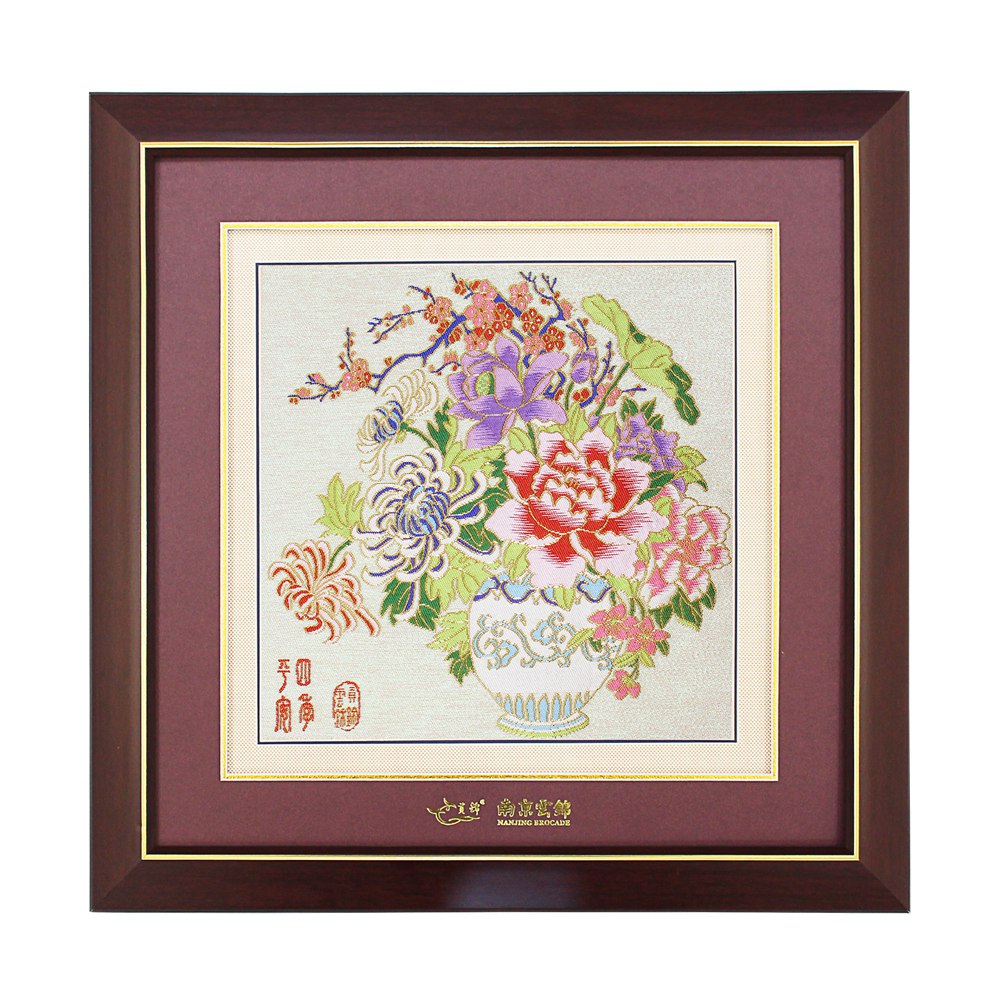 013075 四季平安 金 三则框画