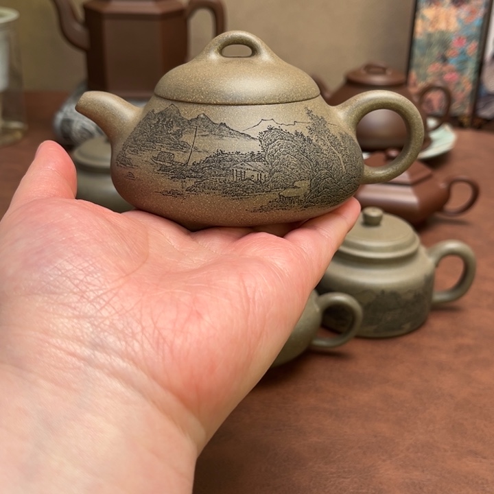 茶壶紫砂泉****器矮石瓢