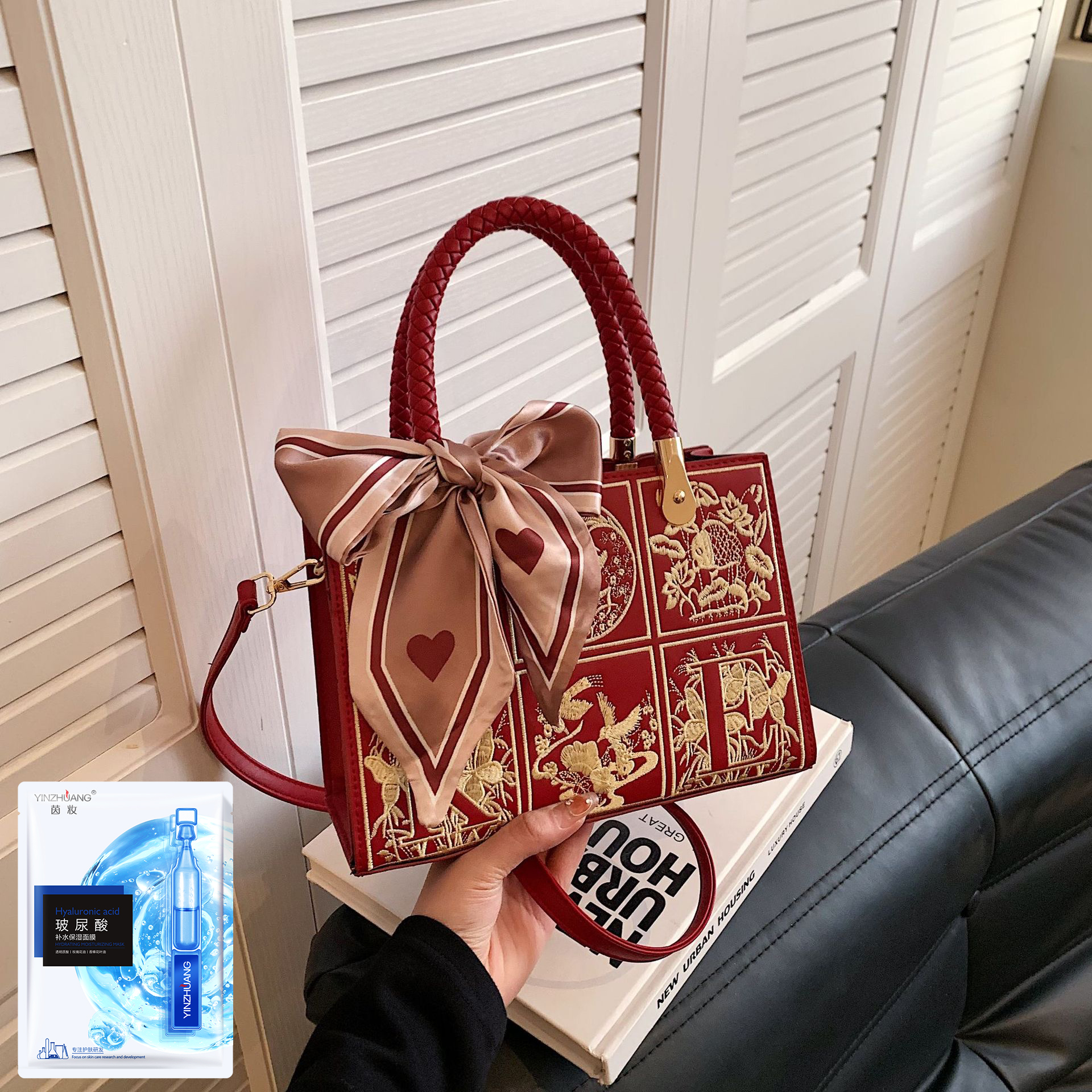 【红色单肩包3】茵妆玻尿酸补水保湿面膜