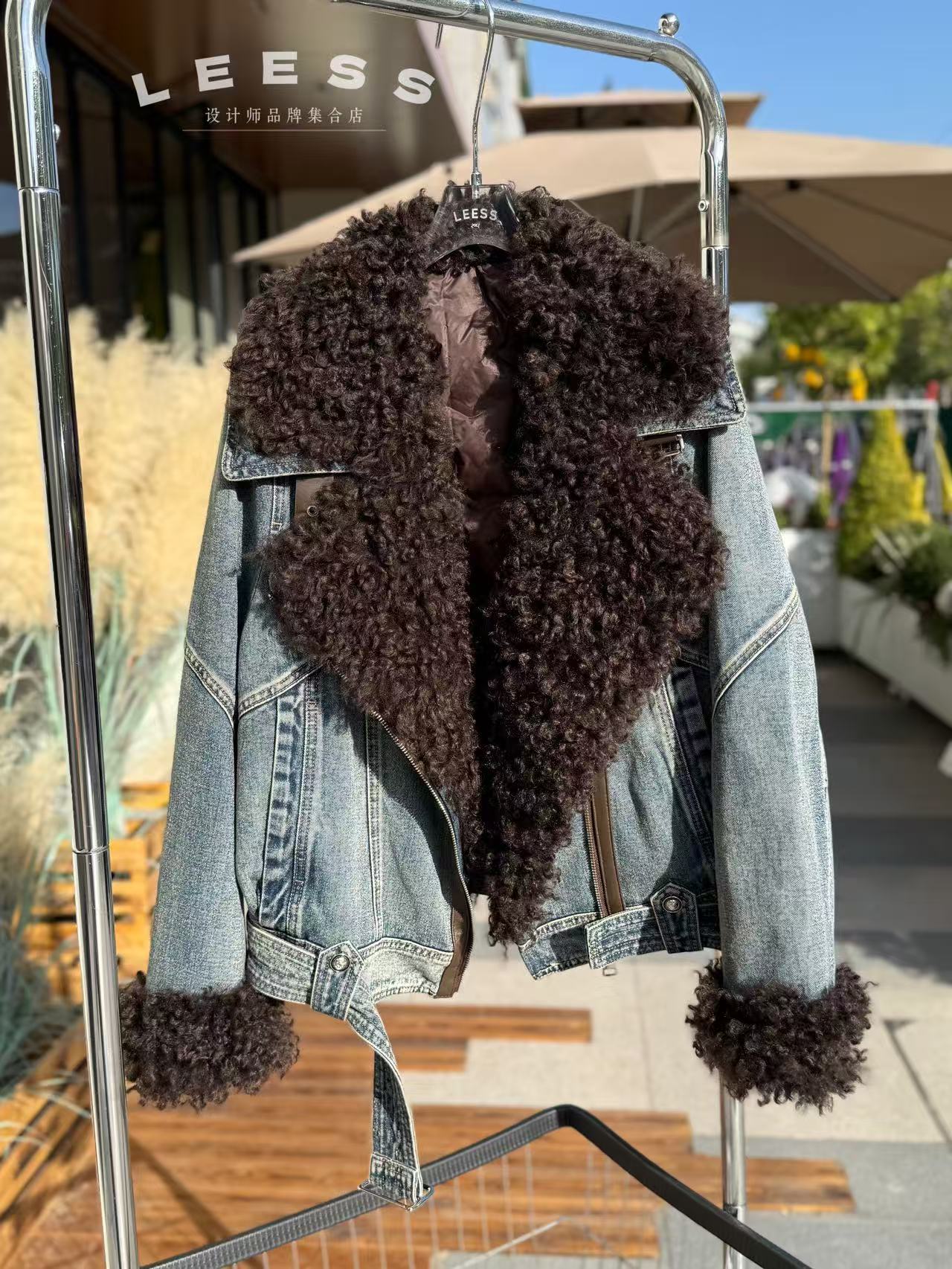 LEESS.赛毛领牛仔外套（no退，支持换款换码）