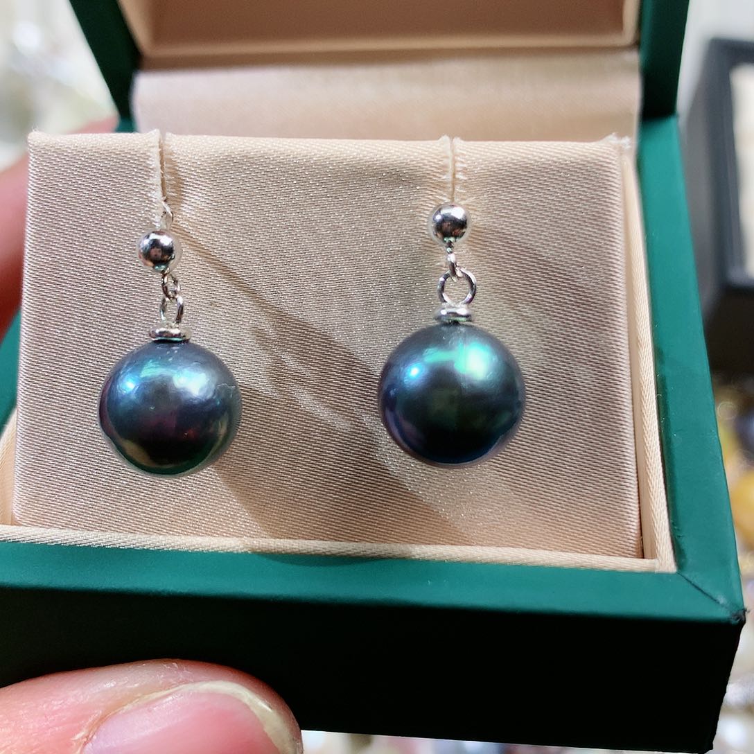 淡水珍珠耳饰银S925镶嵌