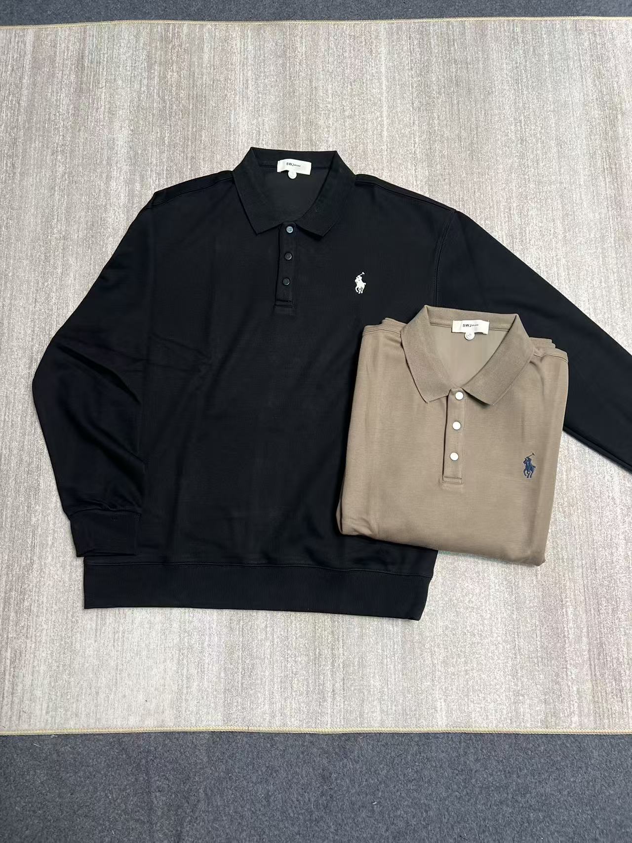 （骑马POLO衫）小众设计师潮牌男女情侣痛同款按扣小刺绣针织polo衫