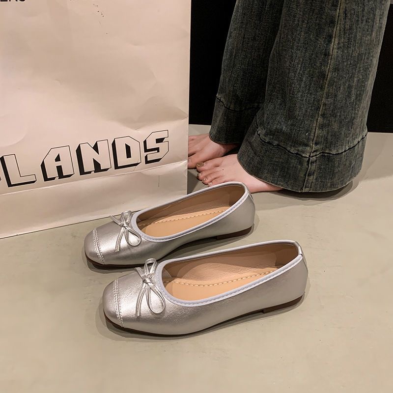 14819晚风温柔平底单鞋女2025新款软底豆豆鞋法式绝美芭蕾鞋