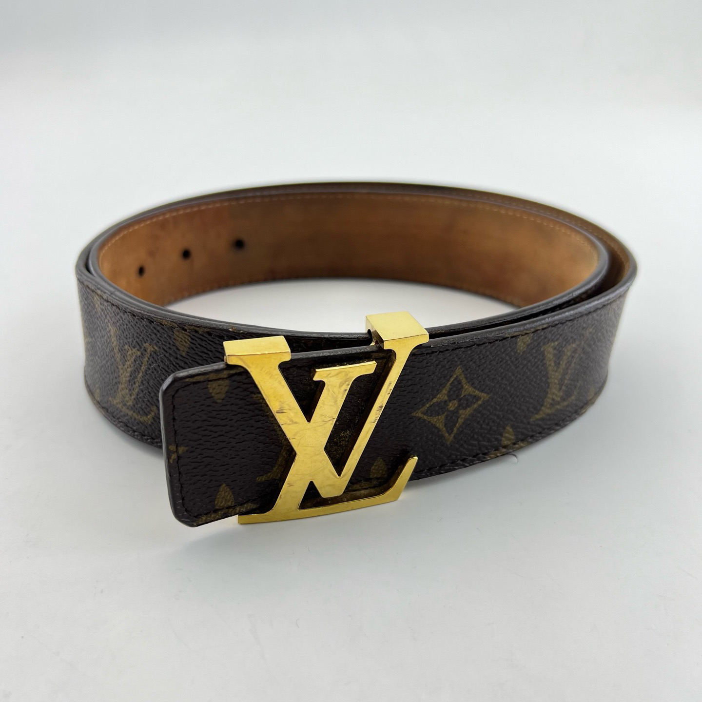 95新 LouisVuitton/路易威登 4cm×90cm/棕色老花腰带/14431377