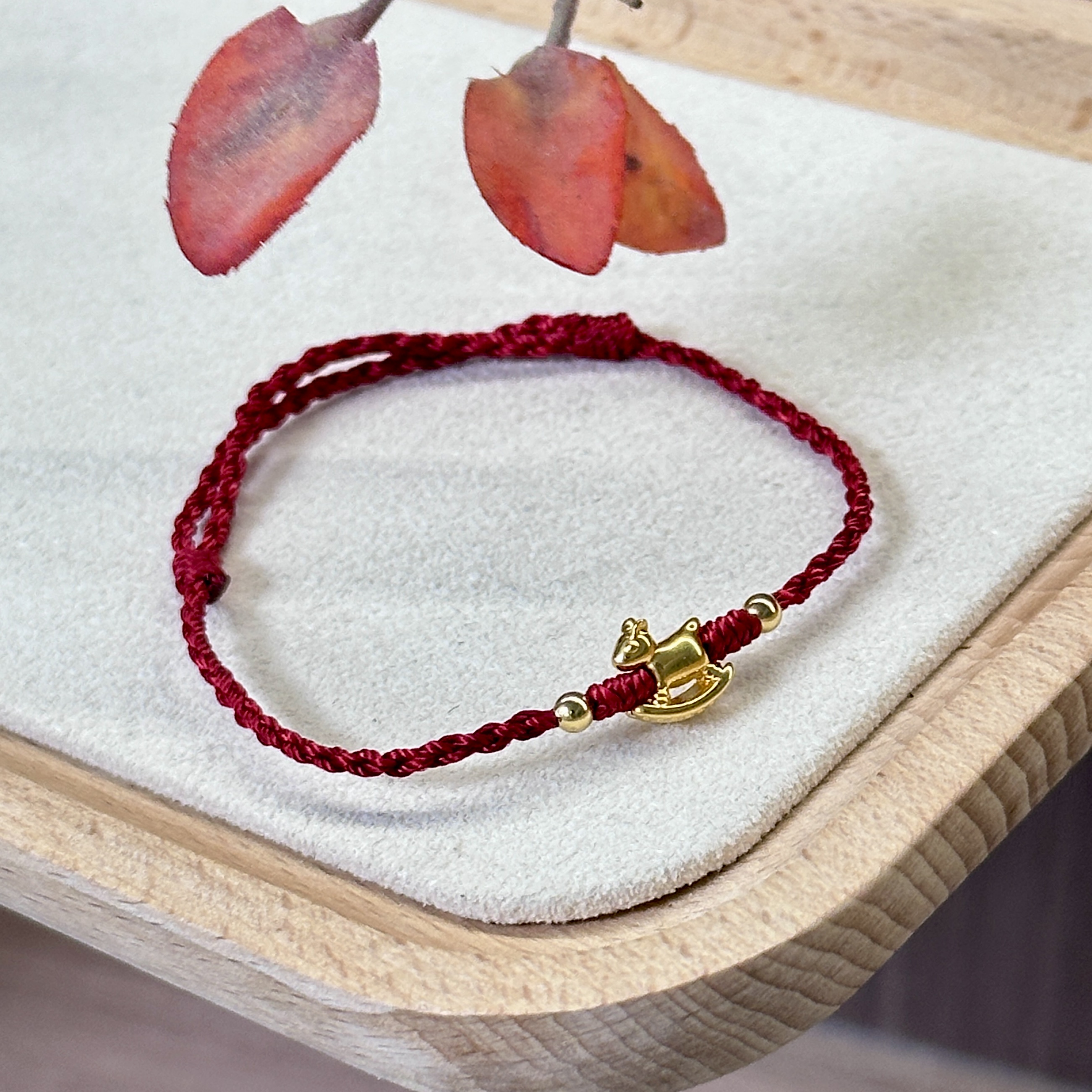 【云中意】18K金马上有钱红手绳-多样性发货-hlx