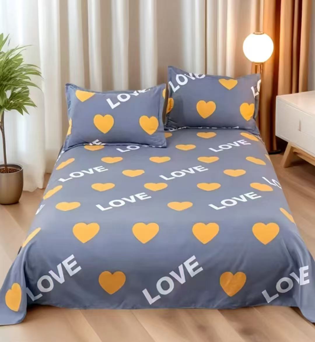 灰色爱心 双人床单(200X230cm )±5cm