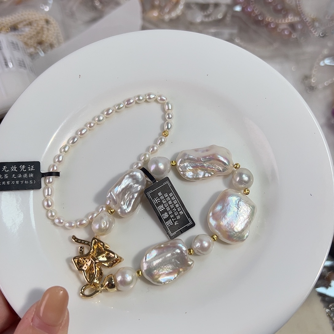 *****淡水珍珠天然淡水珍珠钛钢