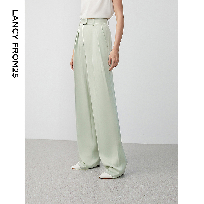 【薄荷曼波】朗姿静奢风高腰阔腿裤25春季通勤休闲西装长裤女欧若风
