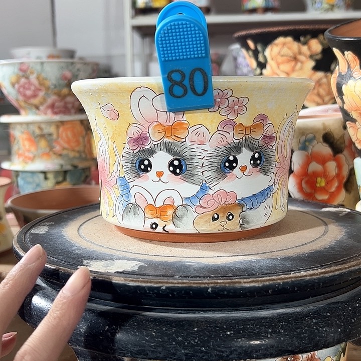 满39.9包邮景德镇手绘花盆