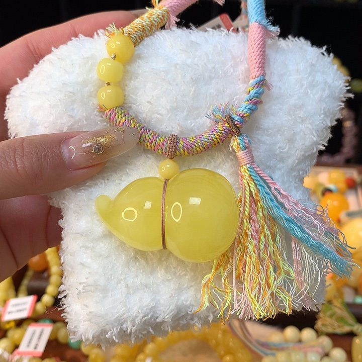 琥珀手链未镶嵌蜜蜡吊坠项链