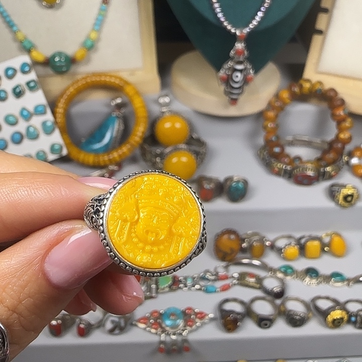 胡***宝大理石非金属诺布戒指