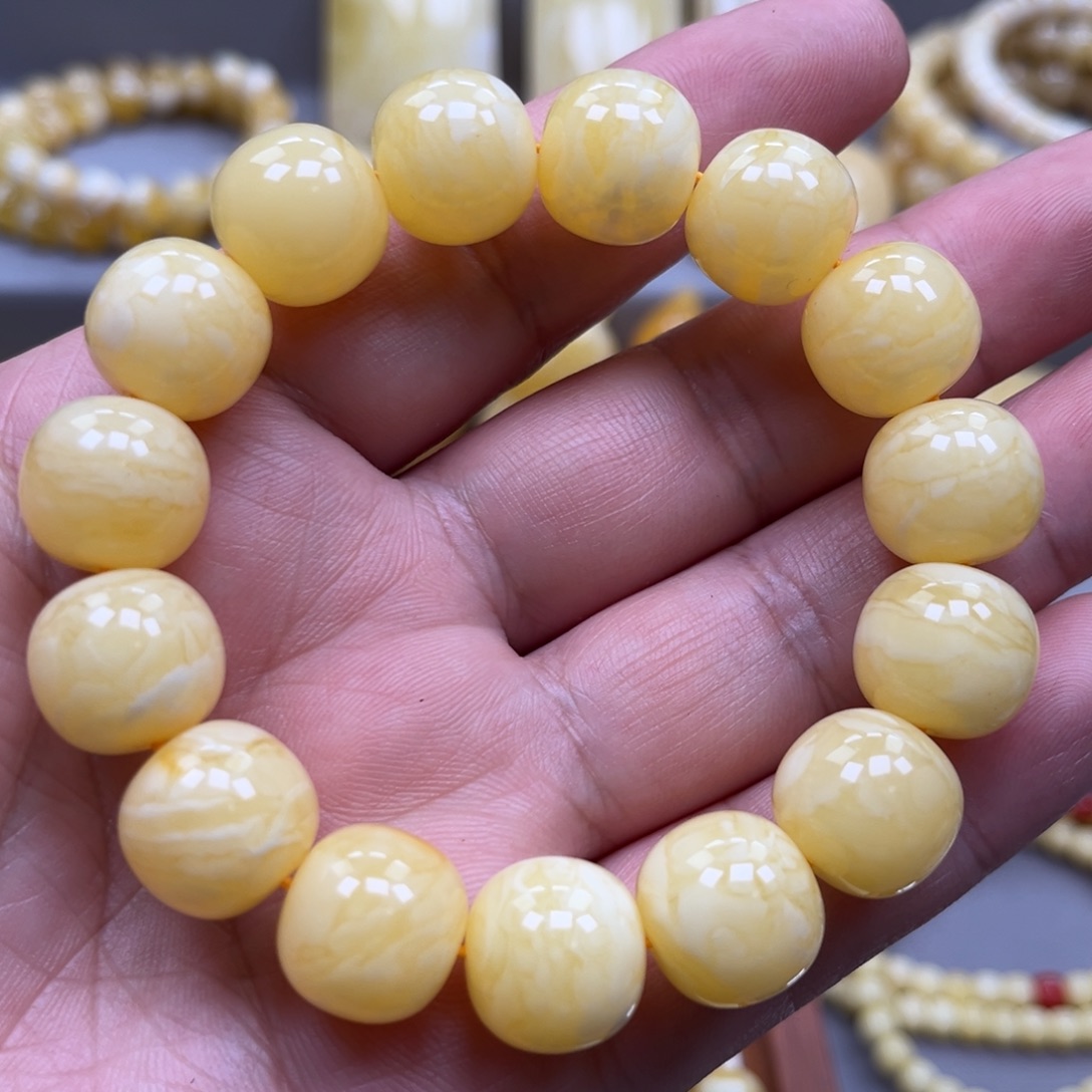 琥珀未镶嵌手链手串