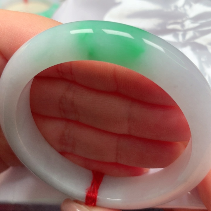 翡翠手镯未镶嵌白底青36