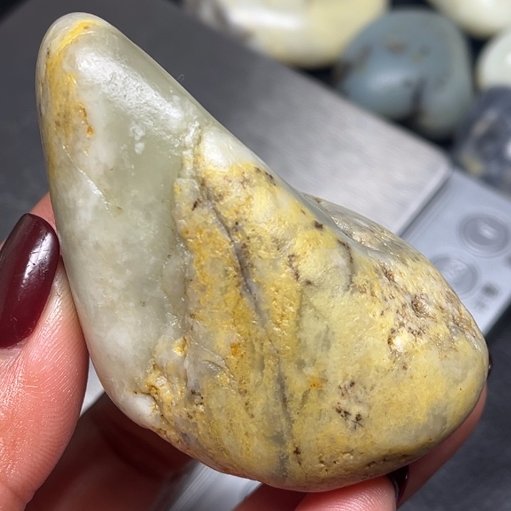 和田玉颈饰9K金镶嵌