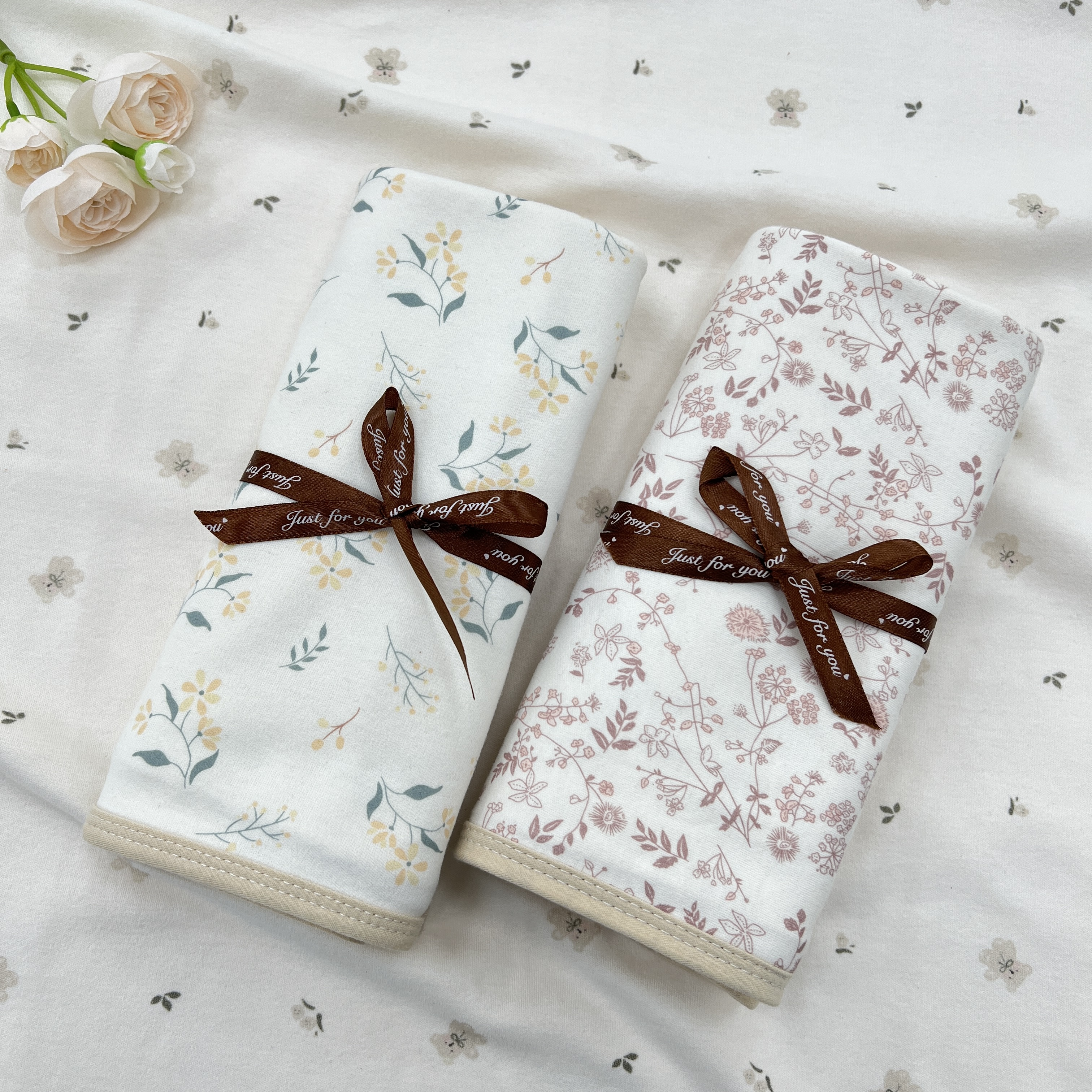 【两条装】新生儿纯棉碎花包裹巾 产房包单防惊跳襁褓巾纯棉A类包单