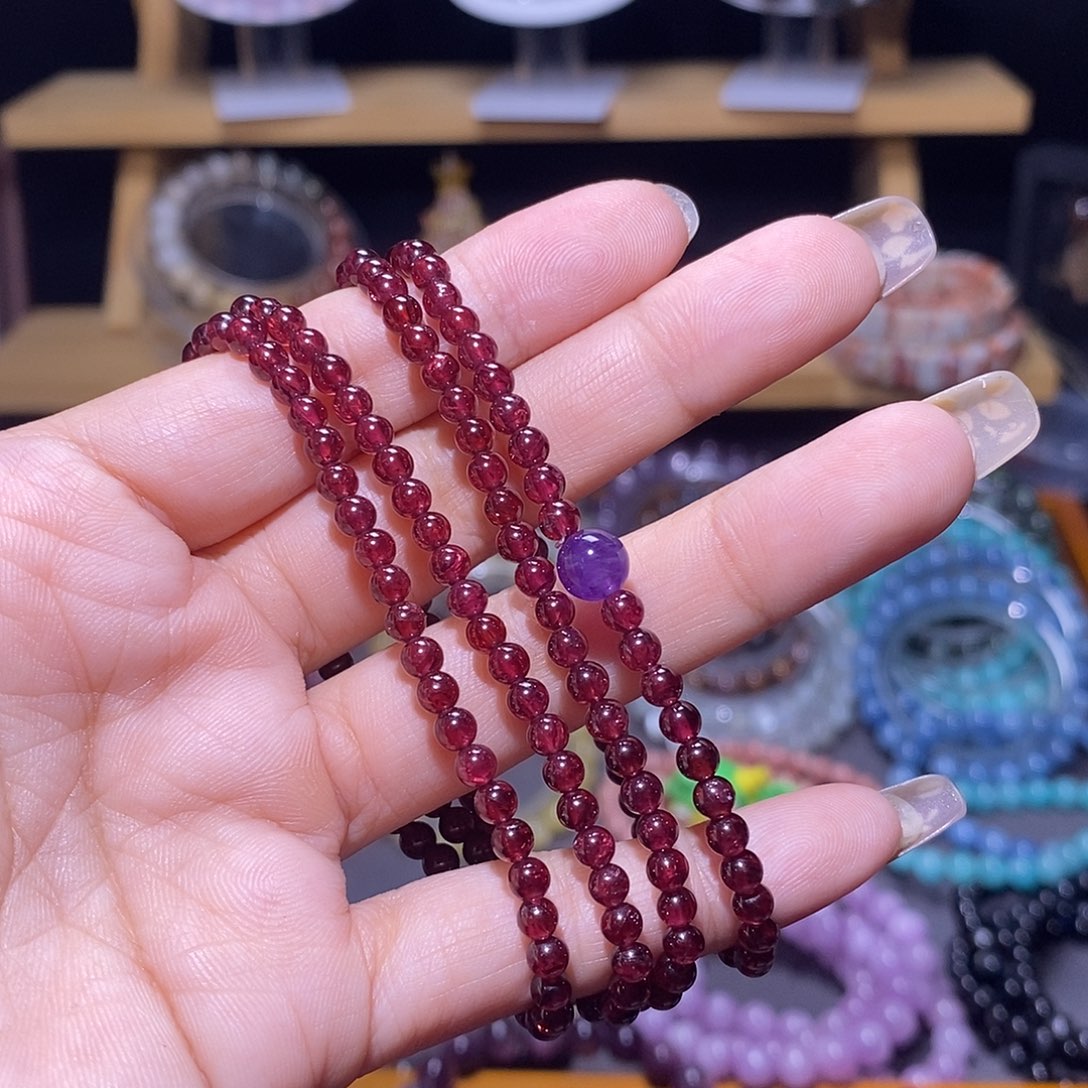 手链未镶嵌水晶14石榴石多圈3+