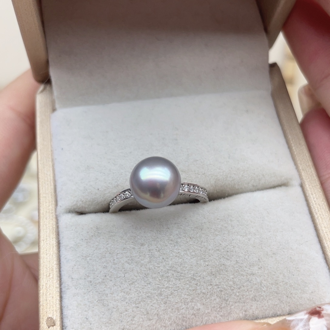 海水珍珠银S925镶嵌戒指Y174