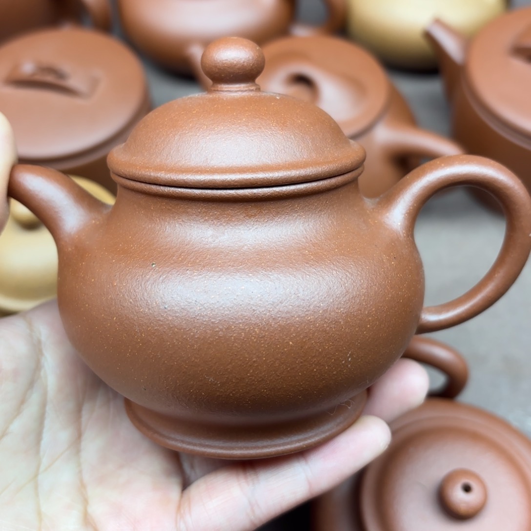 紫砂茶壶红降坡潘壶180cc微瑕